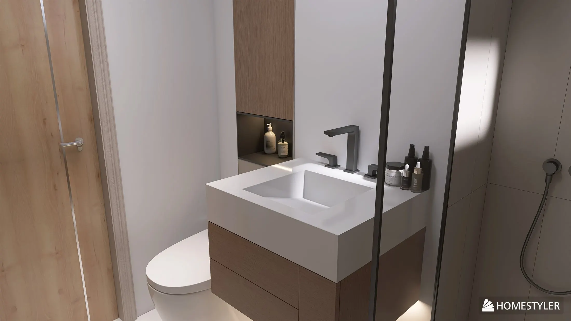 Design interior apartament în Bistrița - baie minimalistă 1