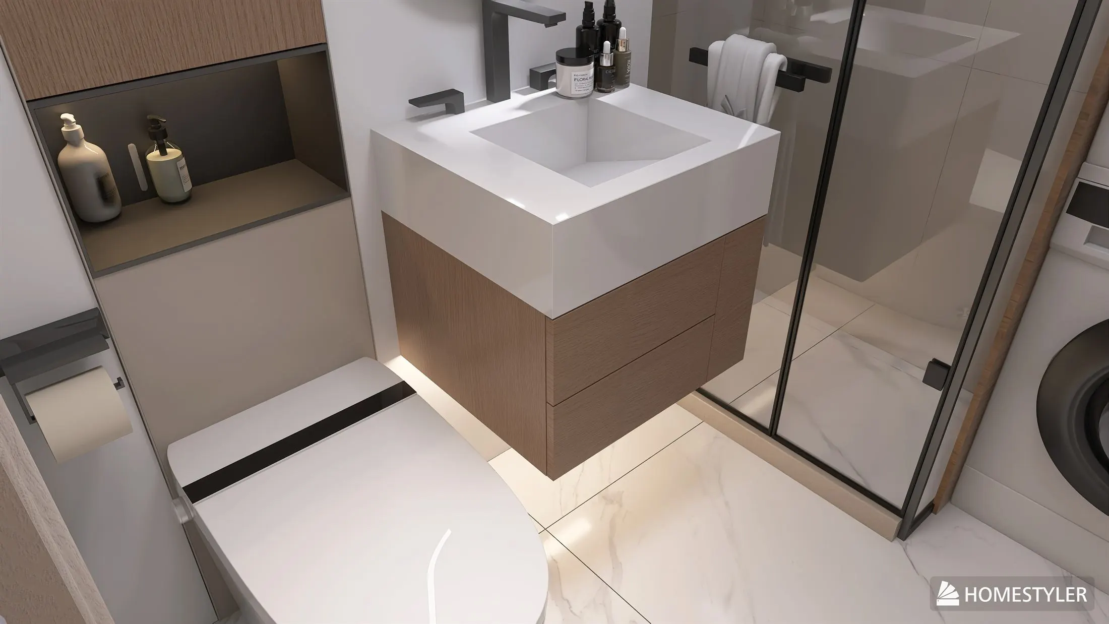Design interior apartament în Bistrița - baie minimalistă 2