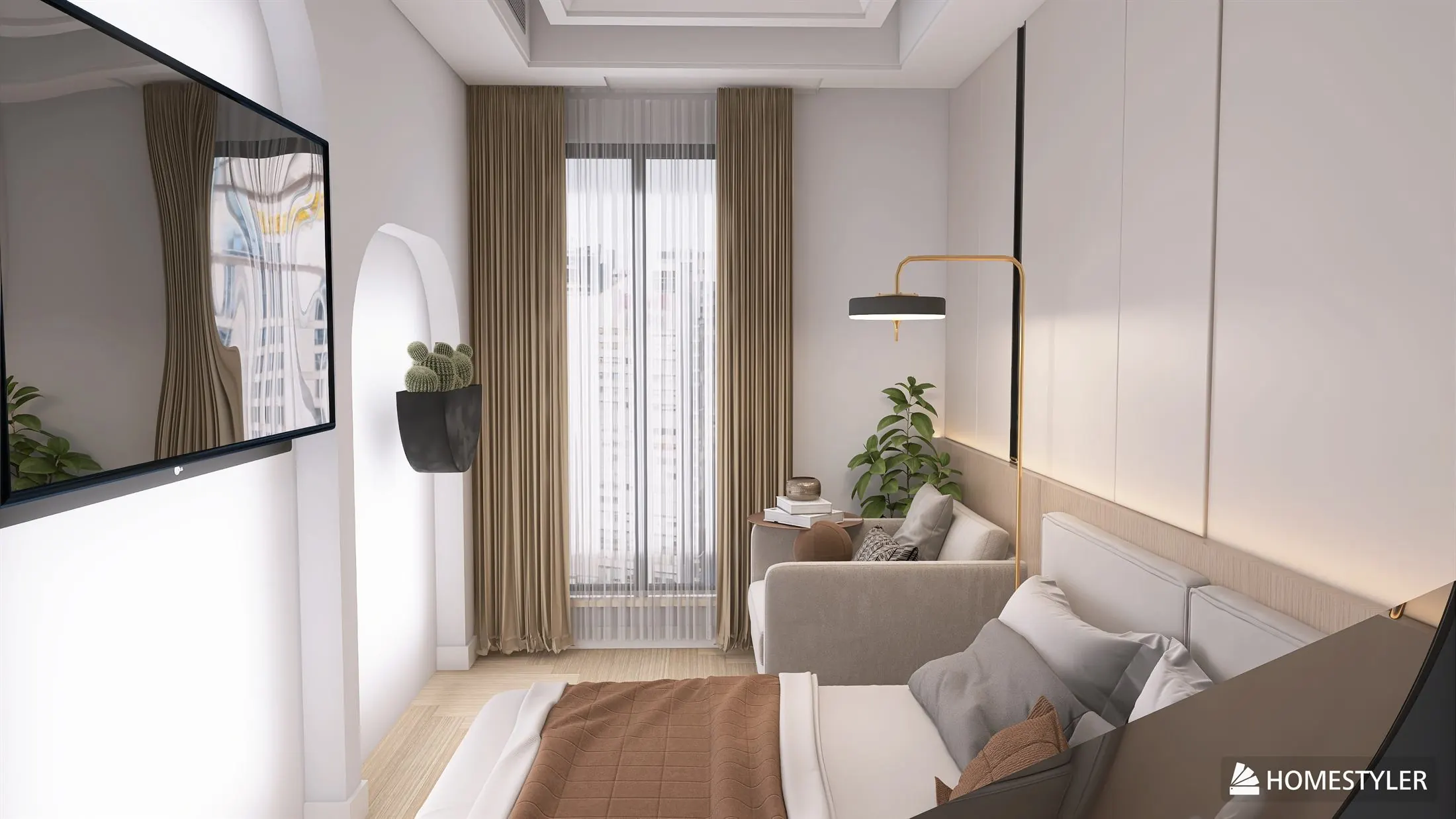 Design interior apartament în Bistrița - dormitor contemporan 2